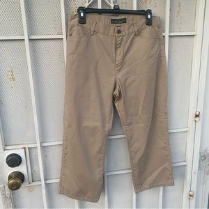 LRL Lauren Jeans Co. Ralph Lauren womans 6 classic midcalf Pants W30 X L22 tan